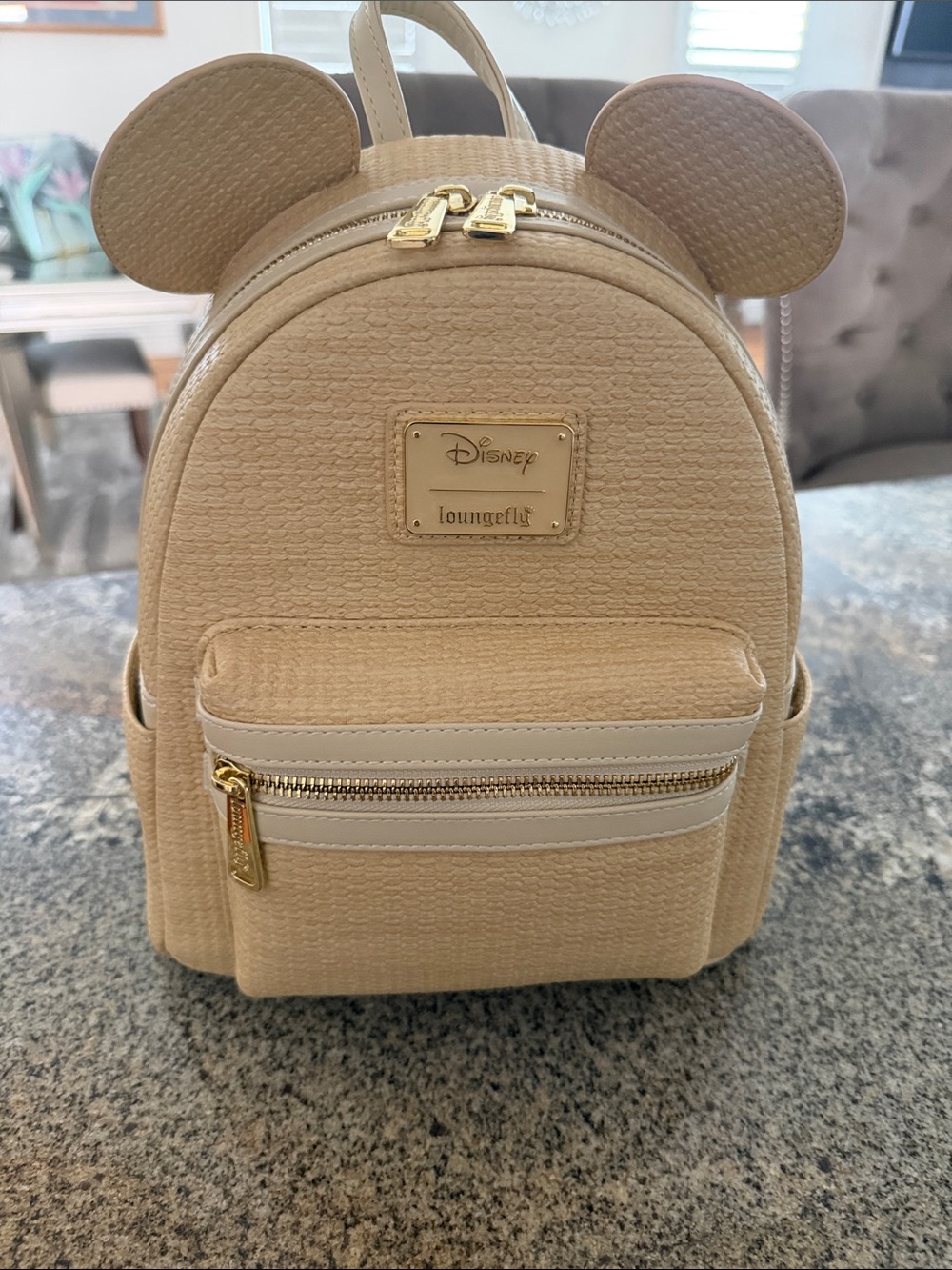 Mickey Mouse Woven Texture Mini Backpack